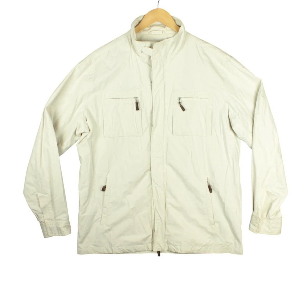 Robert Talbott Carmel Men XXL Jacket Ivory Vented Casual Outdoor EUC